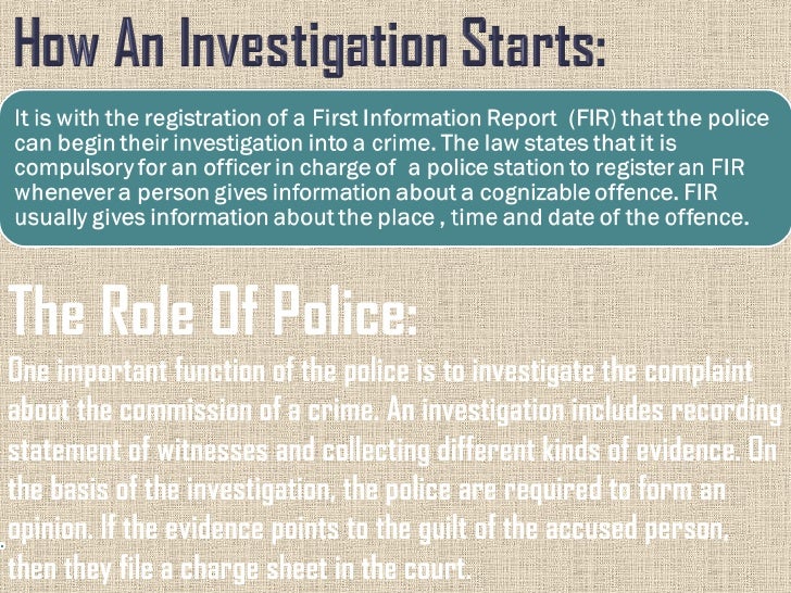 what is the importance of law during the process of investigation by police police and human rights ppt